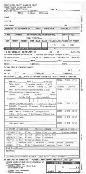 Traffic Violation Ticket