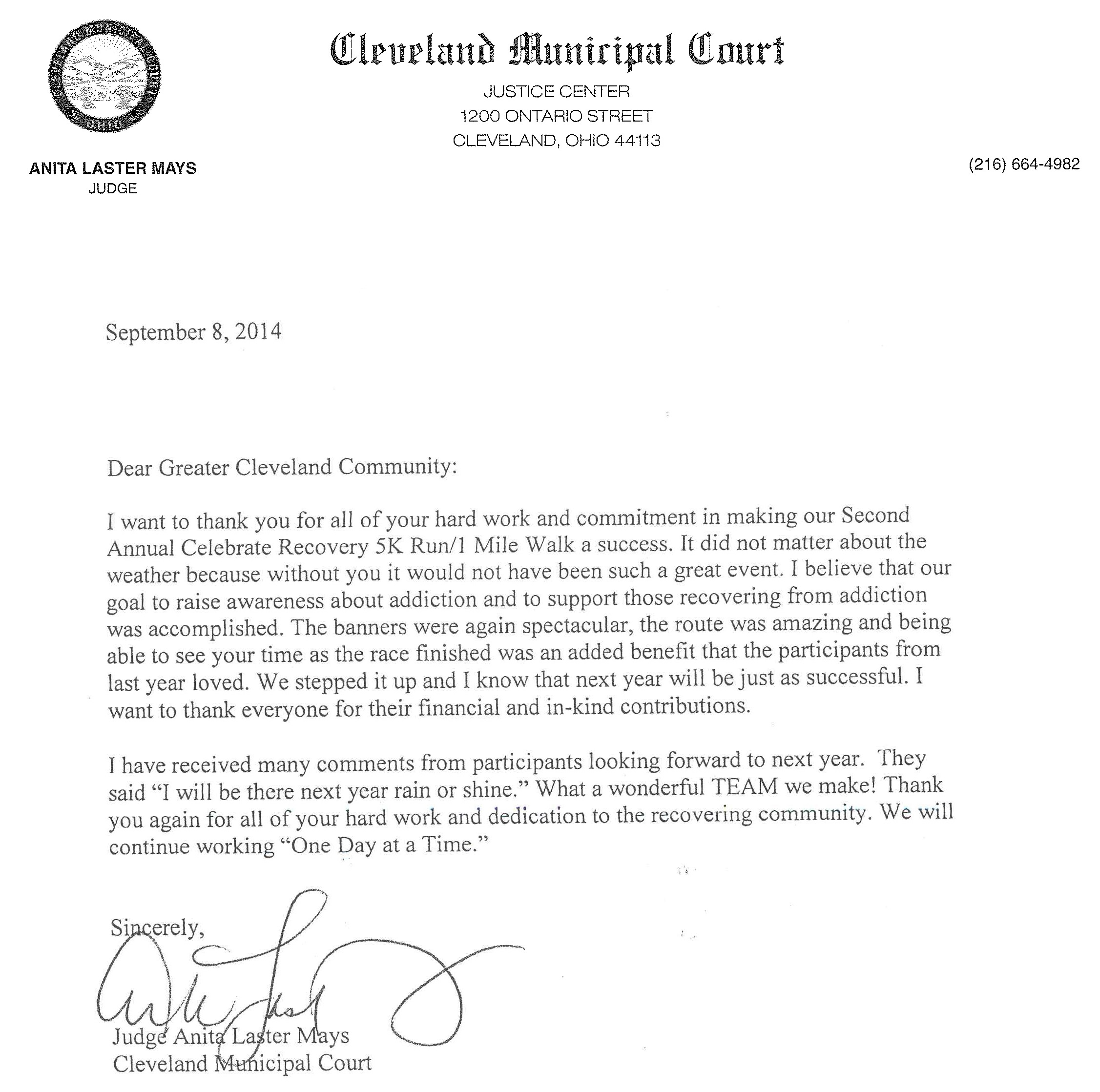 thank you letter to award judges celebrating recovery 5k run walk thank you letter to award judges celebrating recovery 5k run walk